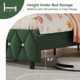 thumbnail image 4 of 4 EVER WINNER Twin Bed Frame, Upholstered Platform Bed Frame with Headboard and Footboard, Twin Size Bed Frame, Diamond Headboard and Footboard Design, Green, 4 of 7