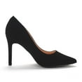 thumbnail image 2 of Dream Pairs Women Fashion Pumps Shoes Pointed Toe High Heel Shoes Wedding Party Shoes for Lady Christian-New Black/Suede Size 5.5, 2 of 5