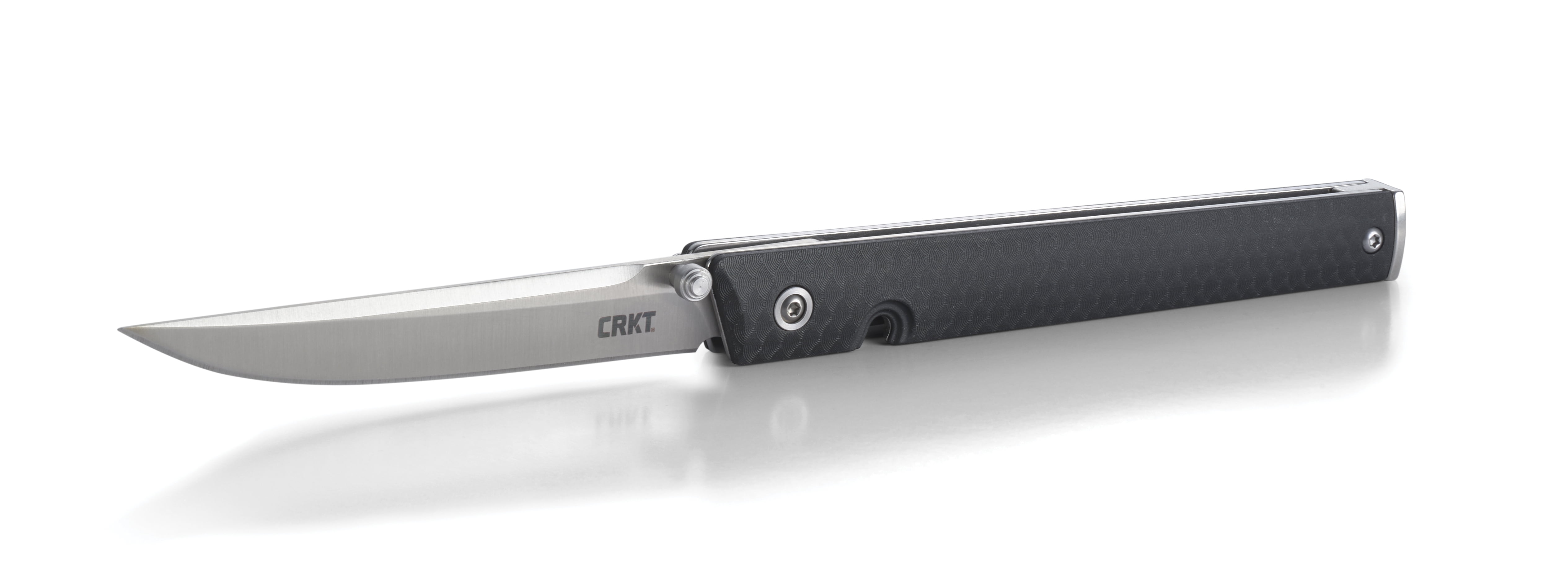 CRKT CEO Everyday Carry EDC Pocket Folding Knife with Liner Lock: Stainless Steel Plain Edge Blade, Glass-Reinforced Nylon Handle, Pocket Clip, 7096WMC