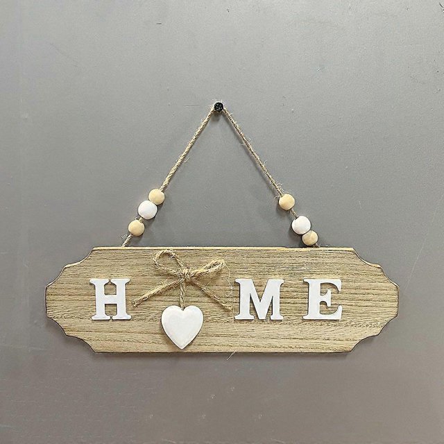 Wooden Home Word Door Sign Rustic Style Hanging Plaque For Front Door Farmhouse Style Wall Hanging Decoration Wooden Plaque