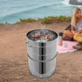 thumbnail image 3 of Large Portable Vertical Charcoal Grills, Stainless Charcoal BBQ Grill Barrel 360° Smokeless Outdoor with 50 Skewers for Travel, Outdoor Cooking and BBQ, Camping Picnic Patio Backyard (Large), 3 of 9