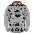 thumbnail image 3 of SERTG Men Christmas Hoodless Sweatshirt Men's Christmas Print Pullover Half Zip Stand Collar Long Sleeve Christmas Gifts Holiday Fashion Casual Top(Gray,L), 3 of 3