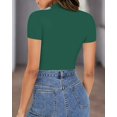 thumbnail image 7 of CAILDANL Mock Neck Tops for Women Basic Short Sleeve Tight Summer Sexy Dressy Casual Summer T-Shirts, 7 of 7