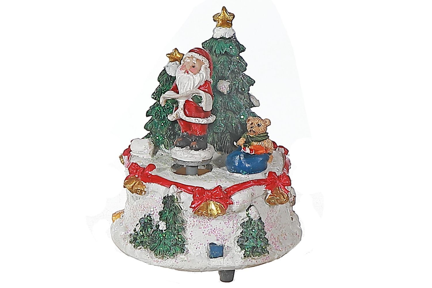 Polyresin Snow Santa Music Box