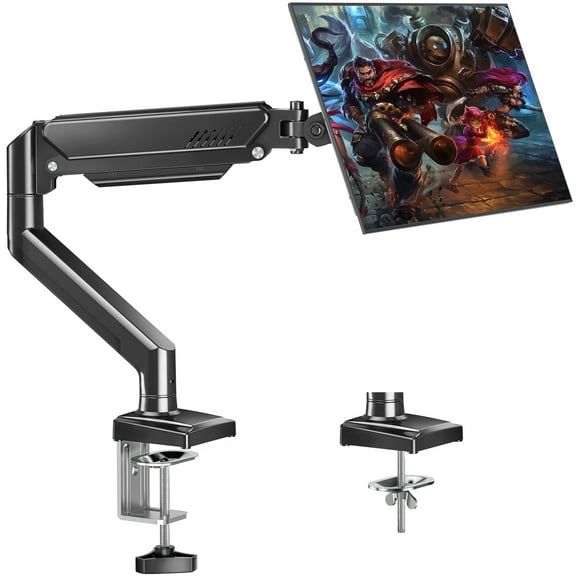 MOUNT PRO Monitor Arm for 13-32 inch Screens, Monitor Desk Mount, Adjustable Height, VESA Mount with Clamp & Grommet Bases, Holds to 19.8 lbs