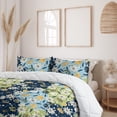 thumbnail image 2 of Ambesonne Floral Down Alternative Quilt Comforter, Spring Flowers Artwork Boho, Twin XL, Avocado Green and Pale Blue, 2 of 5