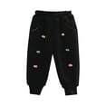 thumbnail image 3 of Swuxness Girls Casual Fleece Sweatpants, Winter Long Pants for Kids, Girls Solid Color Fleece Lined Warm Knit Elastic Waistband Pants for Kids Black, 2-3 Years, 3 of 4