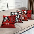 thumbnail image 2 of Valentines Day Throw Pillow Covers 18x18 Set of 4,Red Buffalo Plaid Heart Love Decorative Pillow Cases for Bedroom Sofa Couch, 2 of 6