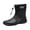 Black, variant on Men's Work Boots Waterproof Rubber Lug Sole Rain Booties for Farming Hunting Fishing Black Size 8