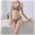 thumbnail image 3 of Conjuntos de y braguita para mujer Ropa interior de encaje con tirantes Conjuntos de body para mujer Lencería floral Ropa de dormir transpir Negro M Yinane Bragas de sujetador de encaje de mujer, 3 of 8