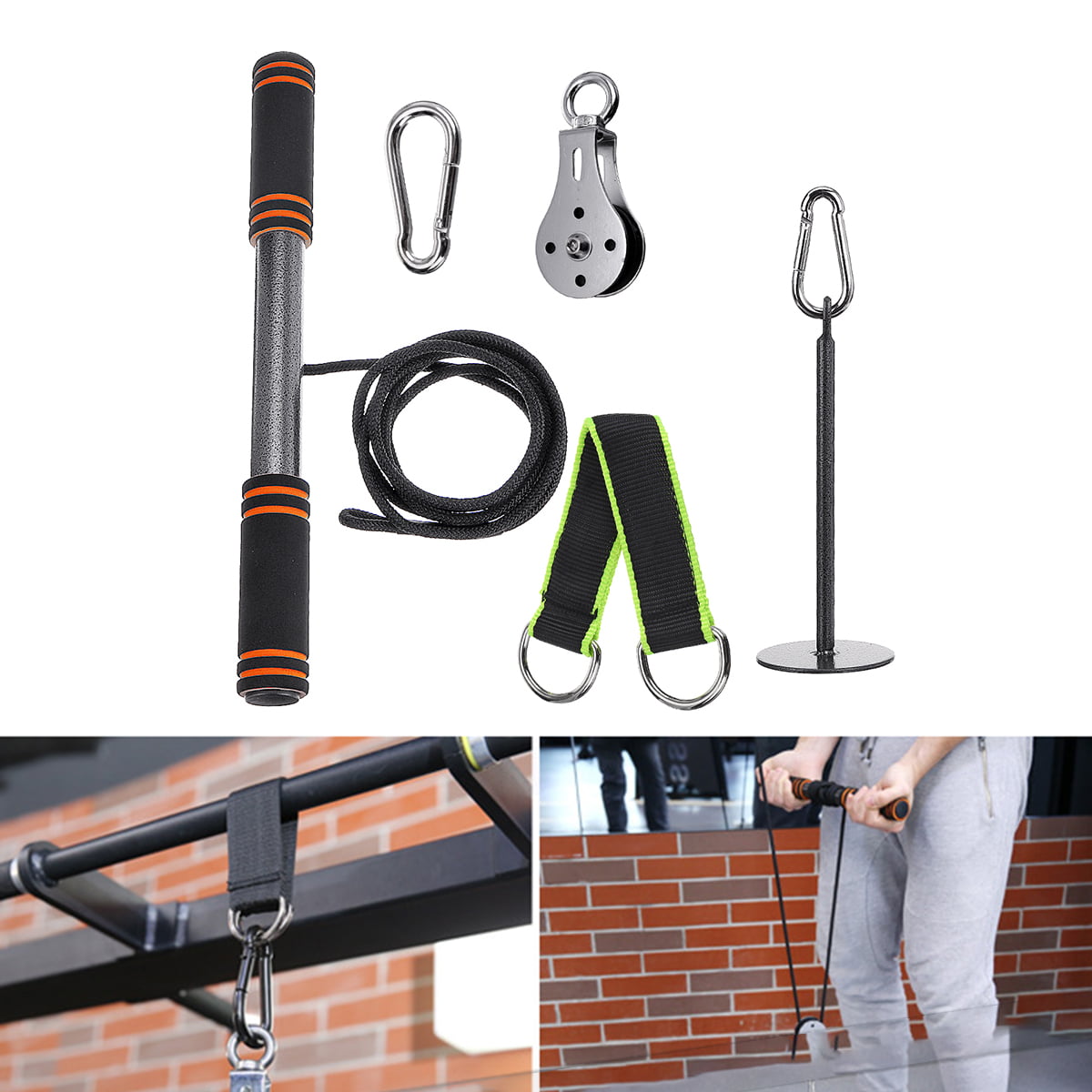 DIY Fitness Pulley Cable Gym Workout Equipment Machine Attachment System Home - Walmart.com ...