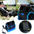 thumbnail image 1 of 12V Car Fan - Mini Auto Circulator | Adjustable Speed | Silent Cooling | Cage Design | Plug-In Cigarette Lighter | 2 Speeds | Compact | Universal Fit for Cars, Trucks, RVs | Blue ABS, 1 of 9