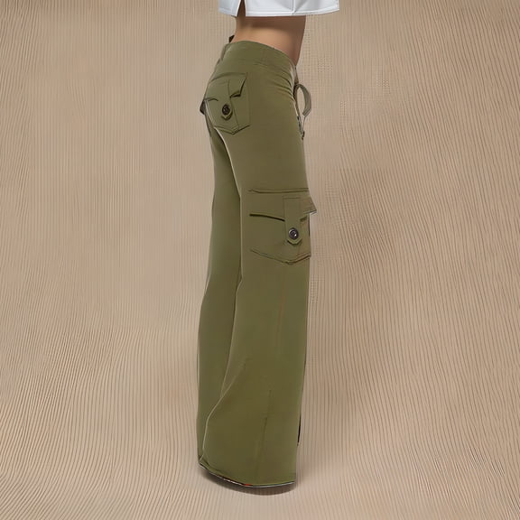 MKOSPLRT Cargo Pants for Girl High Waist Lounge Pants Solid Color Baggy Straight Leg Pants Comzy Jogger Pants with Pocket