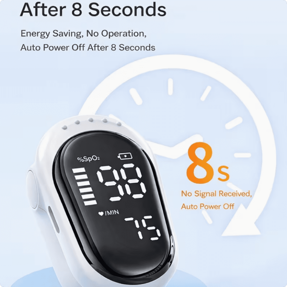 Fingertip Blood Oxygen Monitor, Rechargeable, LED Digital Display, Portable Single Finger Health Tracker