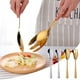 thumbnail image 1 of Xihbxyly Juego de Tenedor y Cuchara para Ensalada con Mango Largo, Acero Inoxidable Dorado y Plateado, Elegante Diseño Occidental, Agarre Cómodo, Versátil para Pasta y Ensalada, Apto para Lavavajilla, 1 of 7