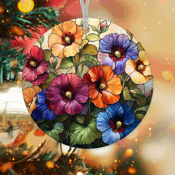 Personalized Christmas Ornaments Hollyhocks, Hollyhocks Ornament, Hollyhocks Decorations, Hollyhocks DDnu1R (Hollyhocks 15)
