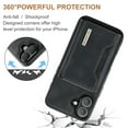 thumbnail image 6 of for iPhone 16 Case Wallet, 2 in 1 Detachable Magnetic Card Holder PU Leather Kickstand Phone Case [Card Cash Slot] [Wireless Charging] Shockproof Cover For iPhone 16,Black, 6 of 11