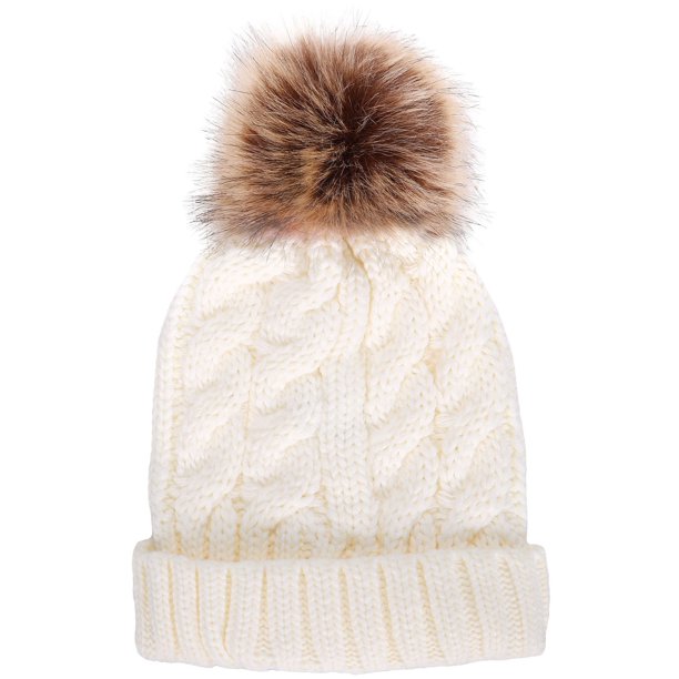 Basilica Women S Winter Handcraft Knit Slouchy Beanie Snow Hat W Pom Balls White Walmart Com Walmart Com