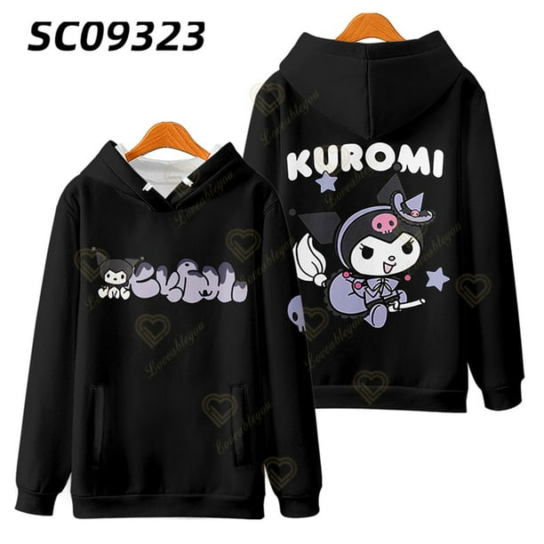 Sanrio-sudaderas con capucha para mujer, ropa con estampado de Kuromi de dibujos animados, suéteres de manga larga, Tops de moda Y2k, Harajuku, Primavera