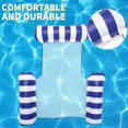 thumbnail image 2 of PVC Pool Floating Chair Water Hammock Inflatable Swimming Mattress Sea Swimming Pool Party Chair Foldable Pool Accessories Striped Dark Blue, 2 of 6