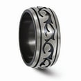 thumbnail image 5 of Grey Titanium Ring Band Wedding Edward Mirell Black Ti & Brushed 10mm, 5 of 7