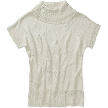 Women's Plus-Size Foiled Cowl Neck Sweater Tunic