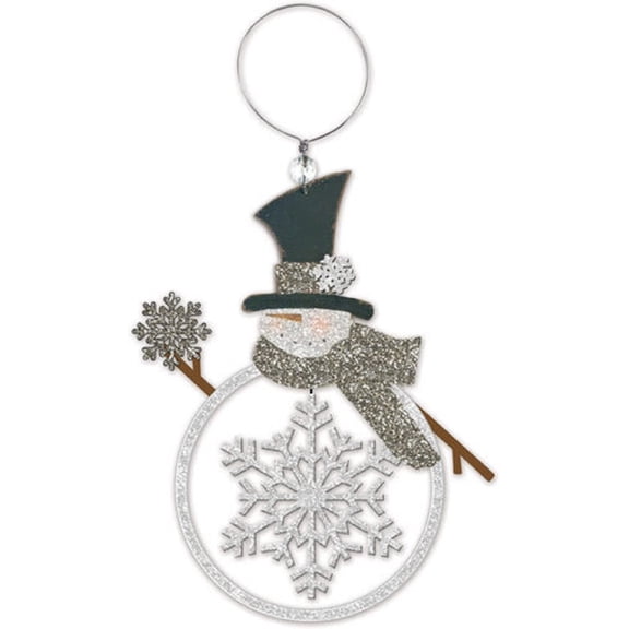 Sunset Vista Designs Glitter Snowman Ornament, 7.5-inch Length