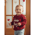 thumbnail image 5 of BemeyourBBs Toddler Baby Boys Valentines Sweater Outfits Heart Embroidery Crew Neck Knit Pullover Tops Spring Fall Winter Clothes, 5 of 9
