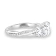 thumbnail image 4 of ESTE ORIGIN 2.00 Ct Round Cut Lab-Grown Diamond Trilogy Engagement Ring – Twisted Pavé Band, Trellis Setting in 18K White Gold for Women, 4 of 7