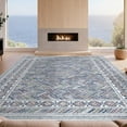 thumbnail image 2 of Design&I 5'x7' Ultra Soft Area Rug, Herringbone Geometric Lattice Stripe Medallions Interlocking Washed Flowing None Fluffy Washable Non Shedding for Bedroom Living Room Home Office, 2 of 7