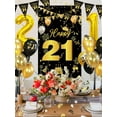 thumbnail image 2 of YANSION 21th Birthday Decorations for Men Women, Black Gold 21th Party Decorations with Banner Flag, Balloons, Confetti, 2 of 7