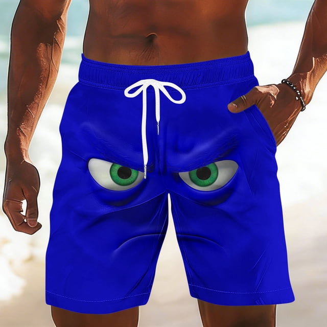 Ceisia Men's Quick Dry Swim Trunks with Pockets Elastic Waist Drawstring Mesh Lining Beach Shorts Gifts for Father