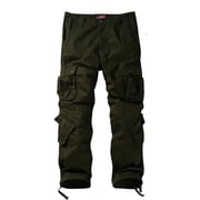 Matchstick Mens Retro Relaxed Plus Size Cargo Pants with Multi Pockets