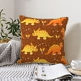 thumbnail image 6 of Kll Dinosaurs And Leaves Decorative Throw Pillow Covers Velvet Soft For Couch Sofa Bedroom Living Room Outdoor -20"X20", 6 of 8