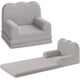 thumbnail image 1 of Para niños' 2-in-1 convertible couch: teddy fleece fabric para niños pequeños sofa chair, soft fold-out couch lounger para playroom, nursery, birthday gift - green, 1 of 7