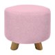 thumbnail image 1 of Banco Puff Banquito De Madera 4 Patas Tela Lisa rosa Chico, 1 of 5