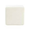 thumbnail image 3 of Cube Ottoman Cream Boucle: Modern Textured Fabric, Matte Black Base, No Assembly Required, 3 of 7