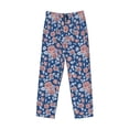 thumbnail image 6 of Uemuo Rose Flowers Pattern Men's Wide Leg Palazzo Lounge Pants with Pockets Light Weight Loose Comfy Casual Pajama Pants-Medium, 6 of 9