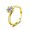 Snowflake ring (golden), variant on Six-Pointed Star Snowflake Moissanite Ring in S925 Silver - Emerald & Opal Design for Women