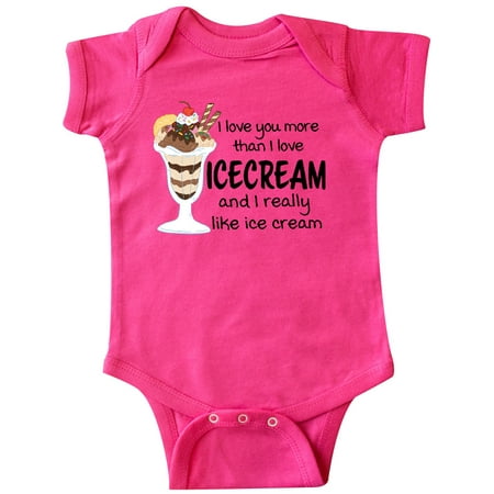 

Inktastic I Love You More Than Ice Cream and I really Like Ice Cream Gift Baby Boy or Baby Girl Bodysuit