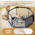 thumbnail image 3 of babyeap 50 Inch Baby Playpen,Fence Baby Play Yard for Indoors Outdoors,Hexagonal Toddler Playpen,Black, 3 of 7