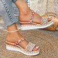 thumbnail image 4 of SCHUHLAND Bohemian Wedge Platform Sandals for Women | Colorful Woven Beach Slippers | Plus Size Slides | High Heel (6CM) Casual Footwear by SCHUHLAND, 4 of 16