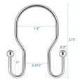 thumbnail image 3 of 12pk Shower Curtain Hooks Rings, Rustproof Metal Balanced Glide Shower Hook, Double Hooks for Bathroom Shower Rod Curtain, Plated Chrome Finish, 3 of 5