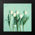 thumbnail image 2 of Dvorak, Vicki 15x15 Black Modern Framed Museum Art Print Titled - White Tulips Taped, 2 of 5