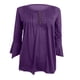 thumbnail image 1 of Camiseta plisada de manga acampanada para mujer, blusa de manga tres cuartos Pompotops  FGAJ2512, 1 of 3