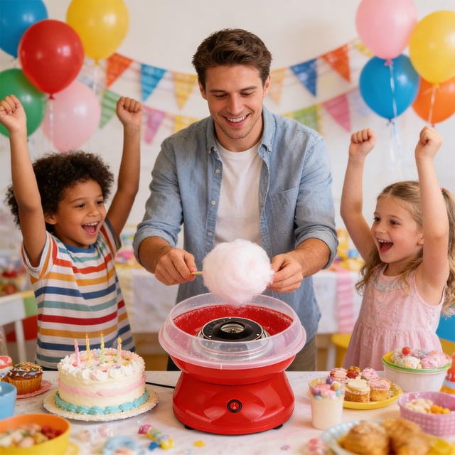 Cotton Candy Machine for Home Diy Cotton Candy Maker for Kids Automatic Household Cotton Candy Machine for Family Parties & Birthday Events for Professional Kitchen Baking Accessories Travel Bakeware