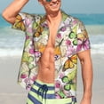 thumbnail image 4 of Picia Butterflies2 Gentle Cotton Regular Fit Short Sleeve Casual Hawaiian Shirt for Men-Large, 4 of 8