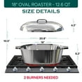 thumbnail image 5 of Magnaware 12.6qt Lightweight Cast Aluminum Oval Dutch Oven, Silver, 5 of 9