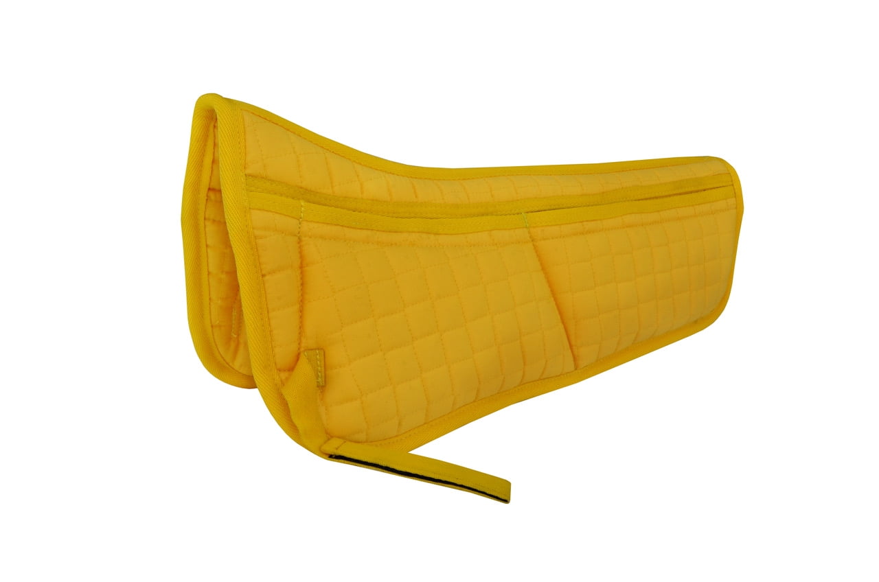 Horse Contoured Wither Relief Quilted Half Pad w/ Foam Inserts Yellow