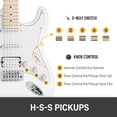 thumbnail image 3 of GST Stylish H-S-S Pickup Electric Guitar Kit with 20W AMP Bag Guitar Strap White, 3 of 13